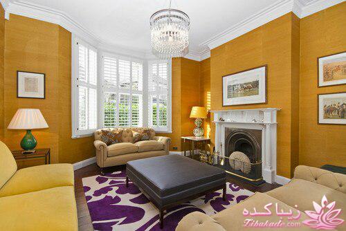 دکوراسیون رنگ زرد و بنفش 